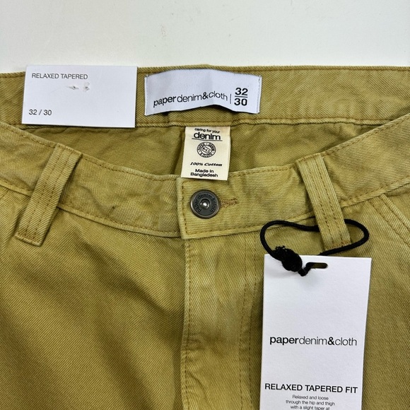 NWT Paper Denim Men's Relaxed Tapered Fit Khaki Carpenter Pants Size 32/30 - Picture 3 of 8